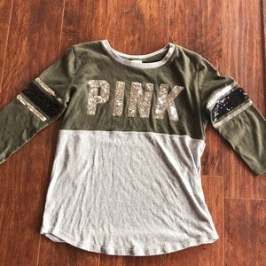 NWOT PINK VS quarter sleeve